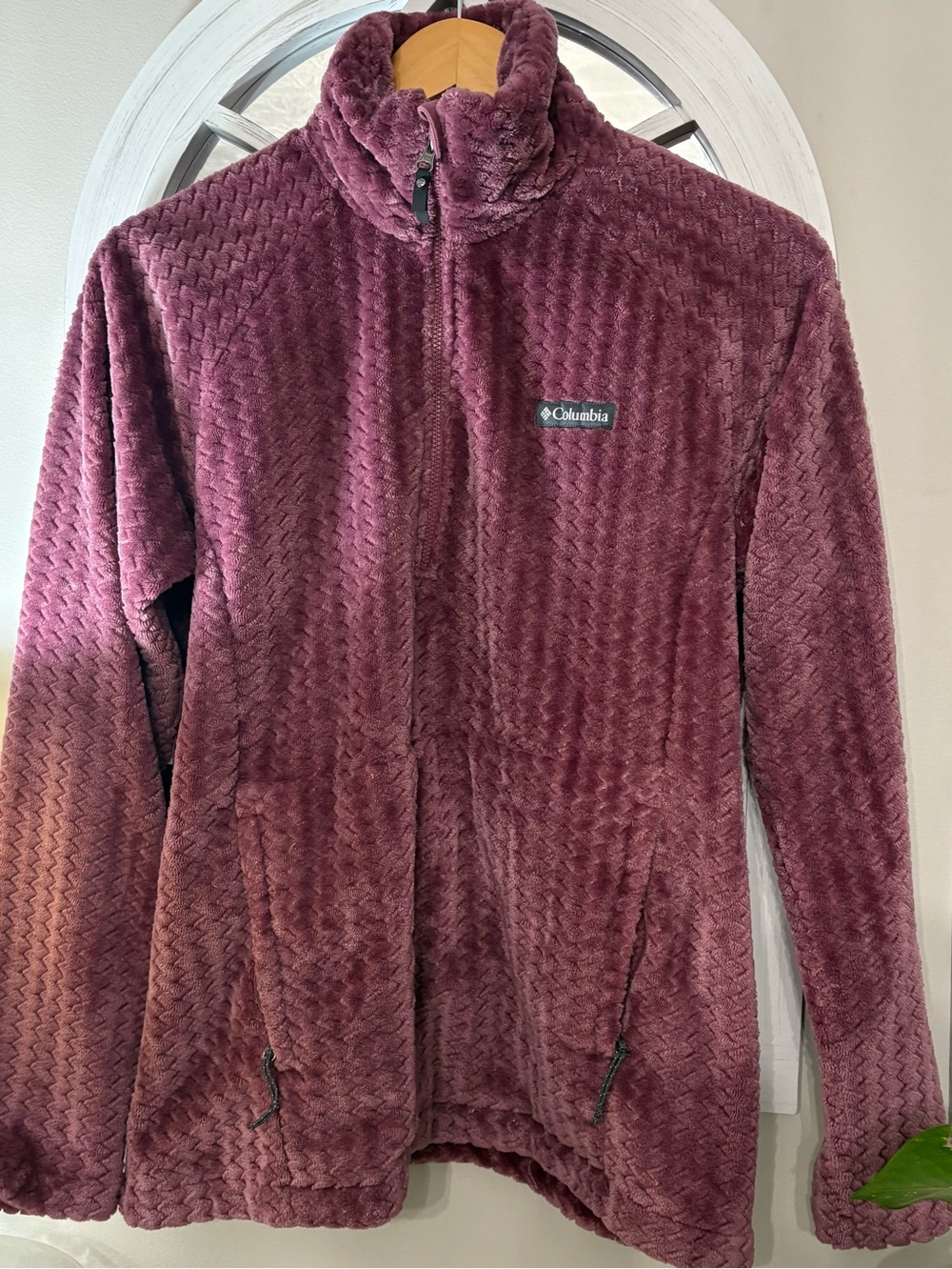 Columbia Sherpa 1/4 Zip Jacket in Fushia women sz m
